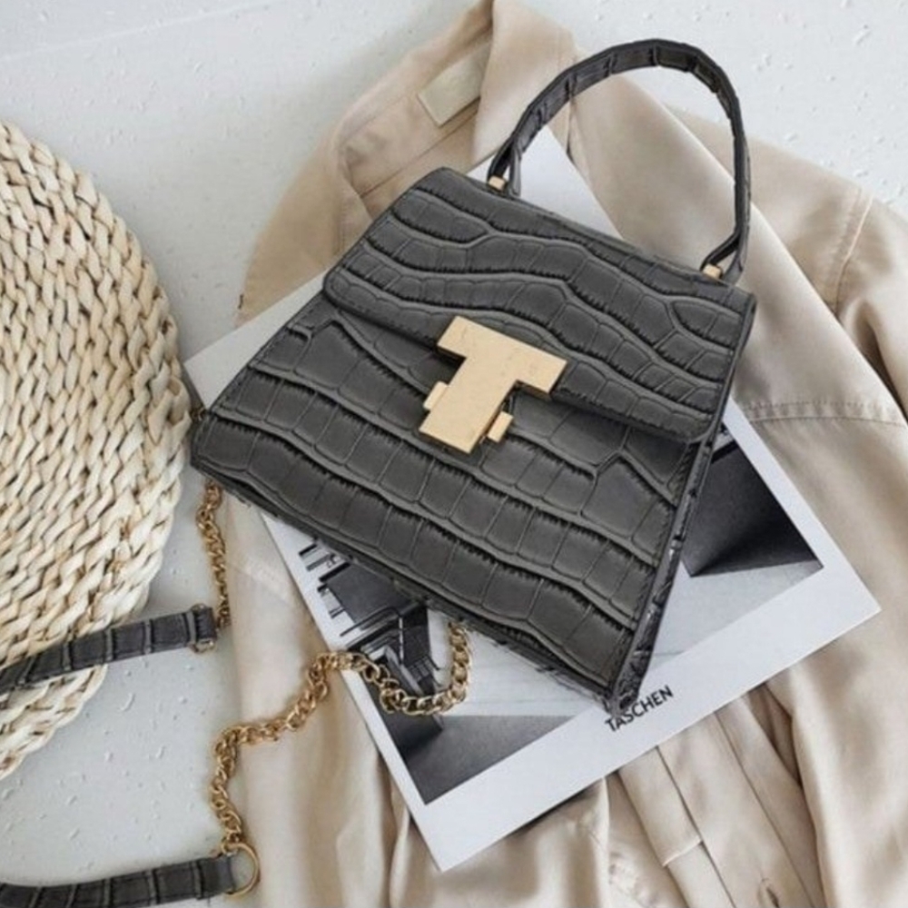 Gray Croc Purse